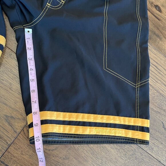 Brooklyn Men's 32 Shorts Black/Yellow Physical Science Surf Board Active Bottoms - Picture 15 of 15